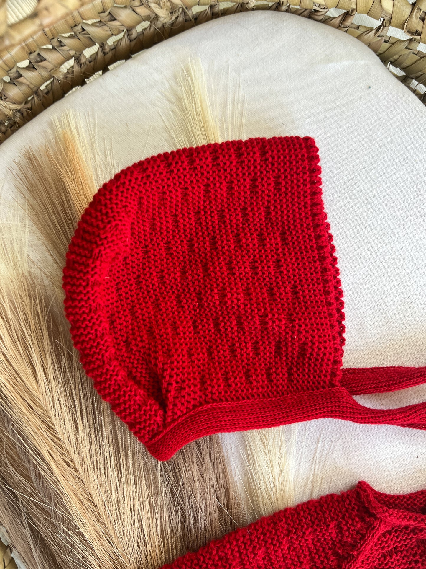 Conjunto de malha saída de maternidade 2 peças vermelho