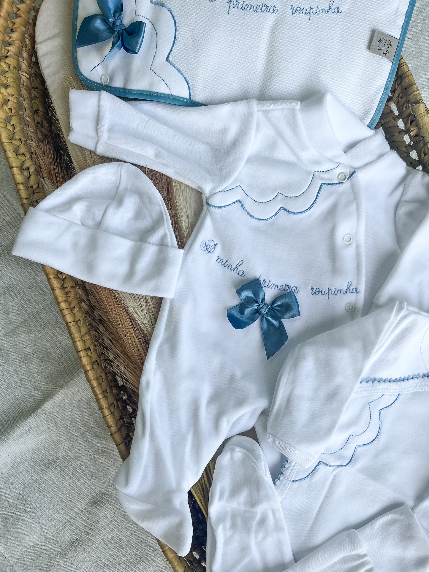 Conjunto 5 peças “a minha primeira roupinha” azul