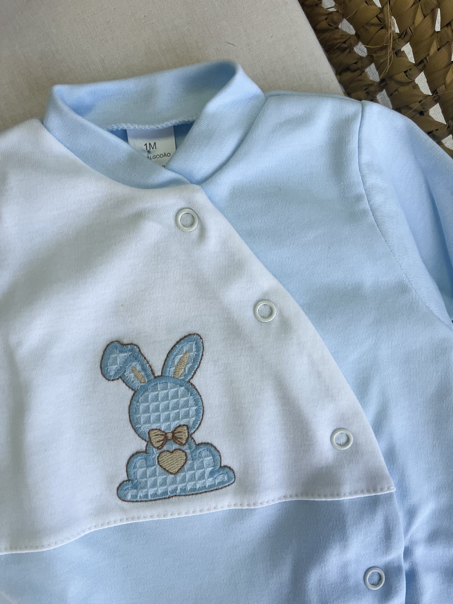 Babygrow de algodão bebé azul