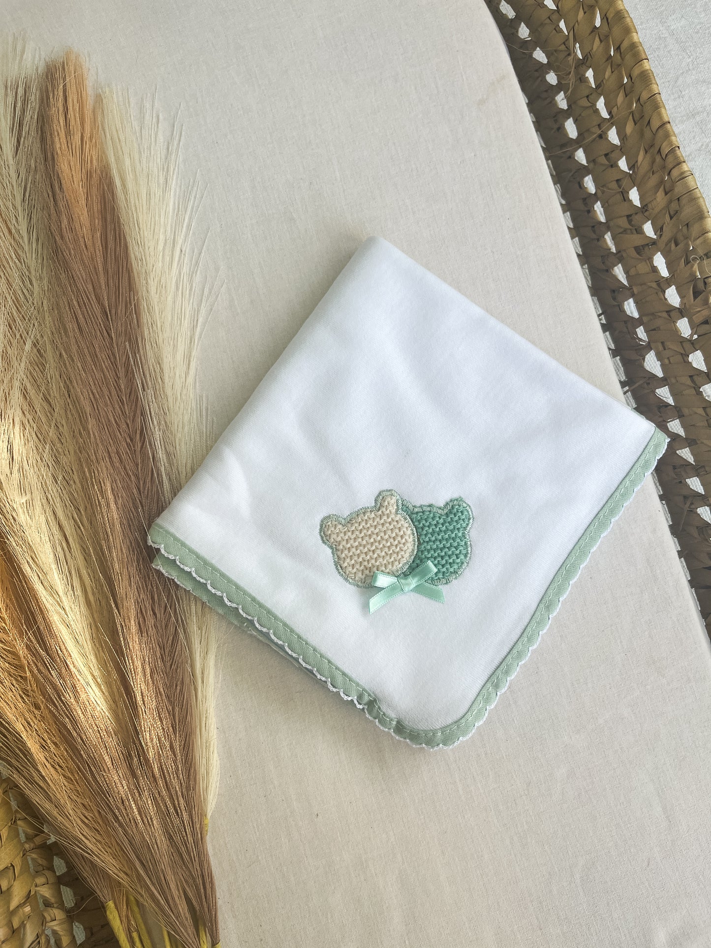Fralda de pano bebé verde