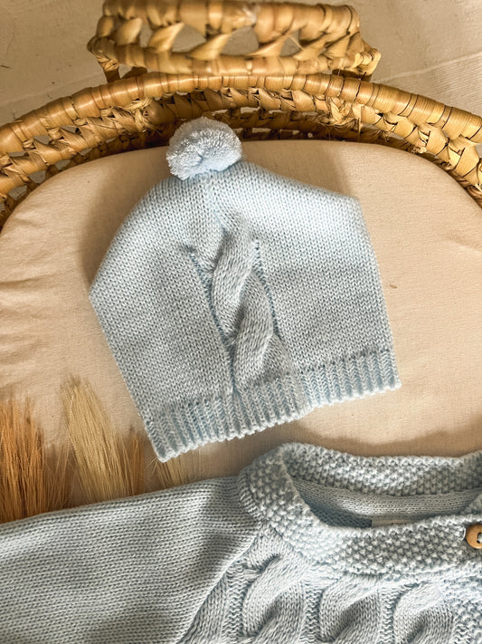 Conjunto de malha 3 peças bebé azul