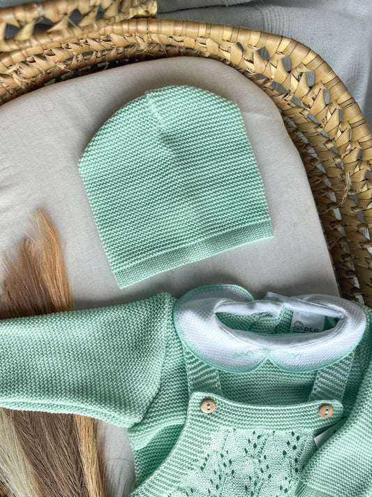 Conjunto de malha bebé 3 peças verde água