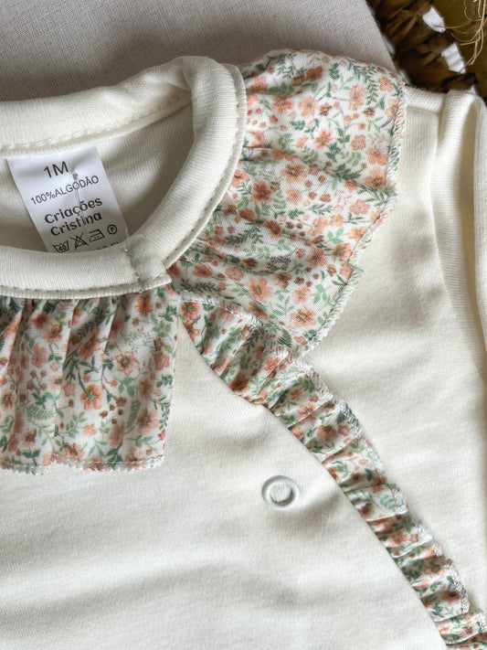 Babygrow de algodão bebé pérola