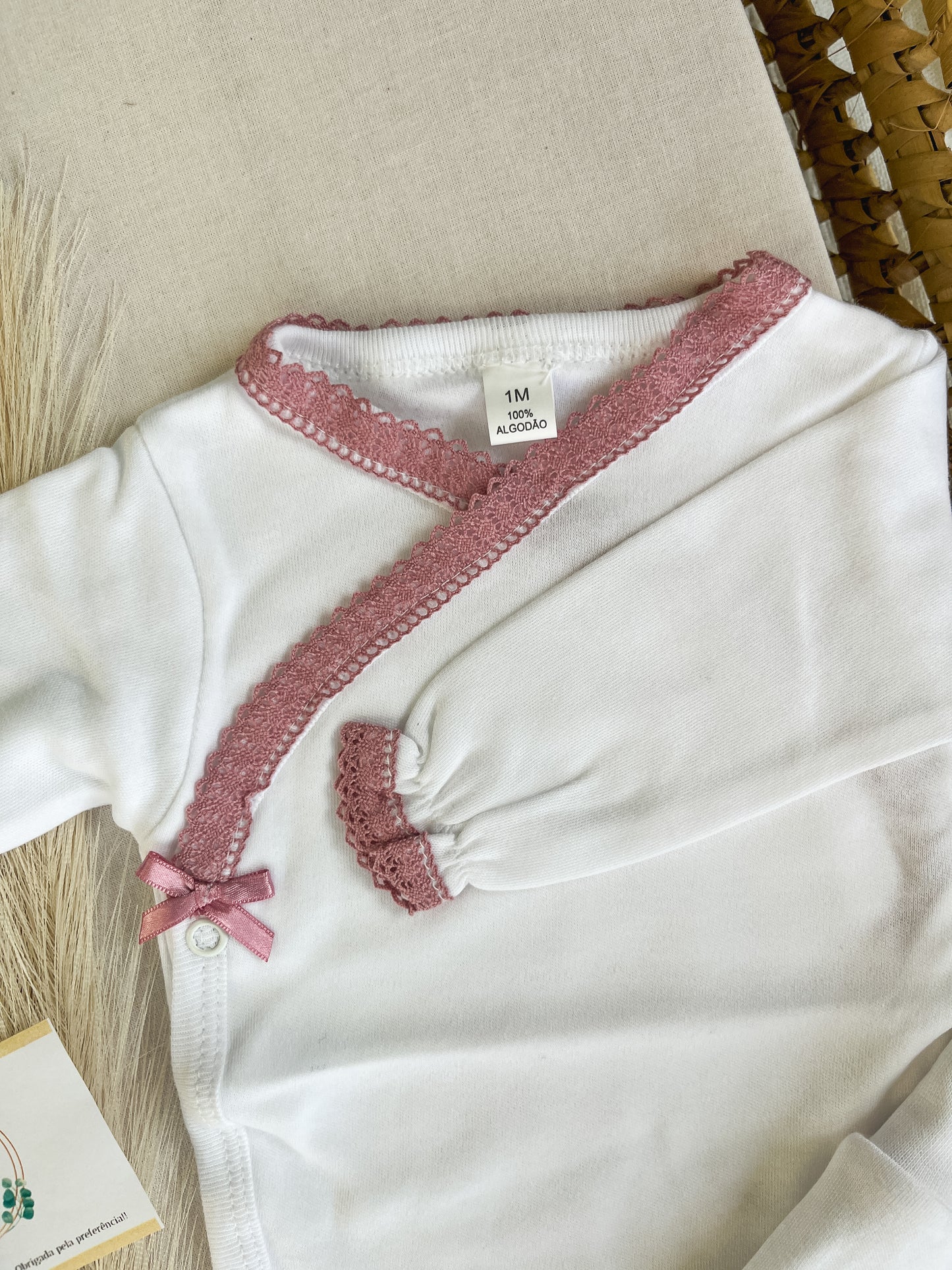 Conjunto interior body e calças bebé rosa velho