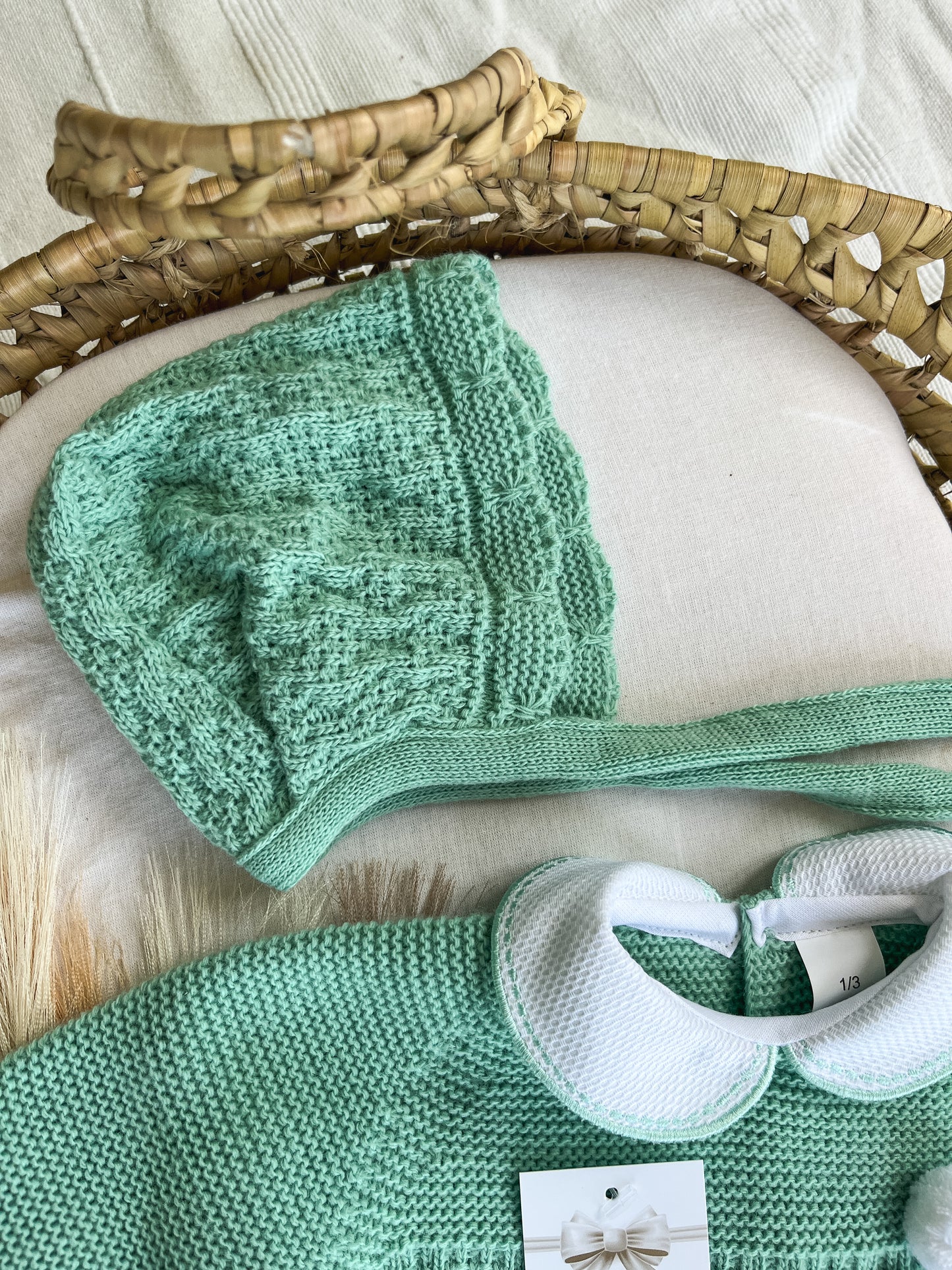 Conjunto de malha 3 peças bebé verde