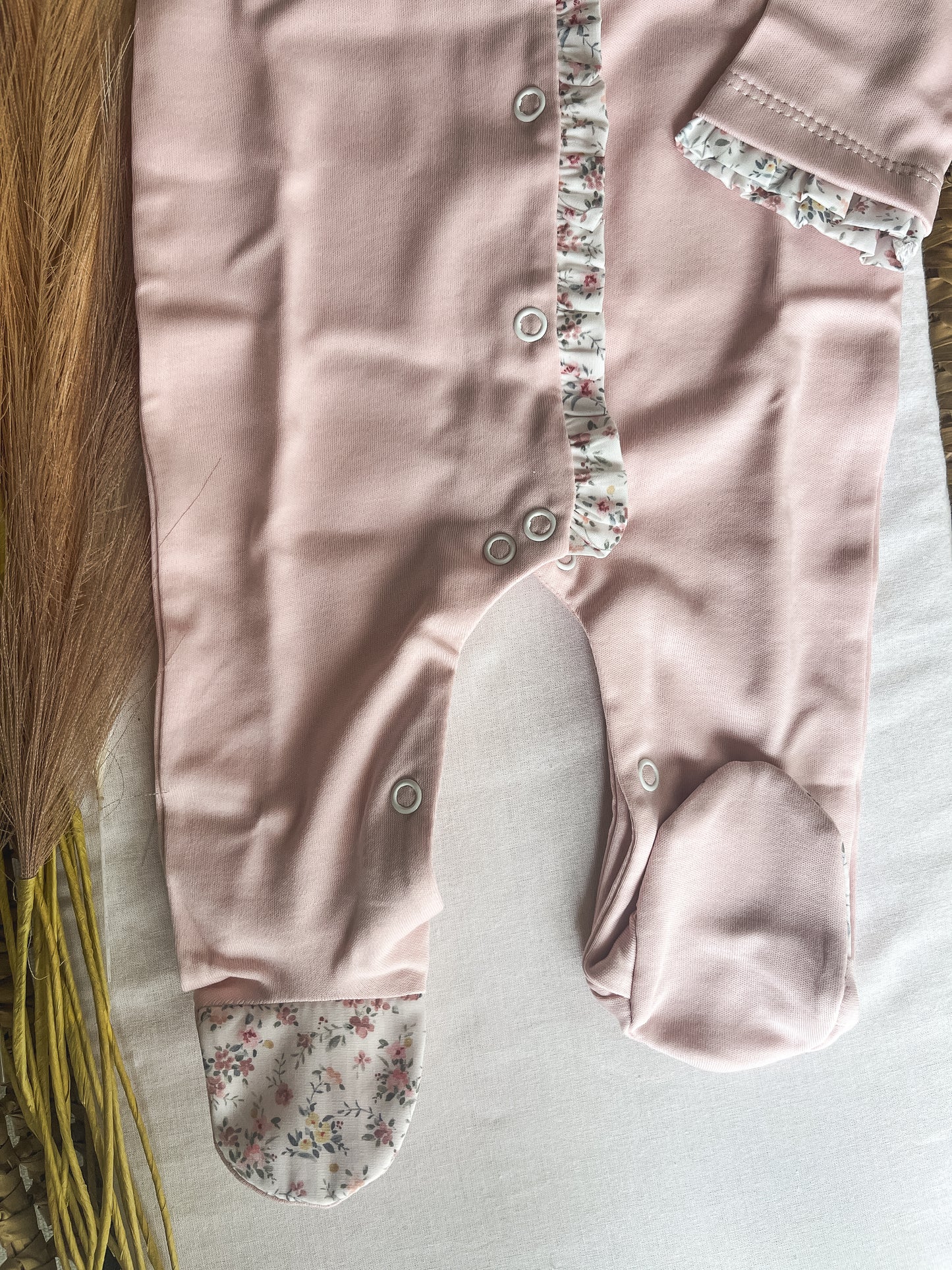 Babygrow de algodão bebé rosa