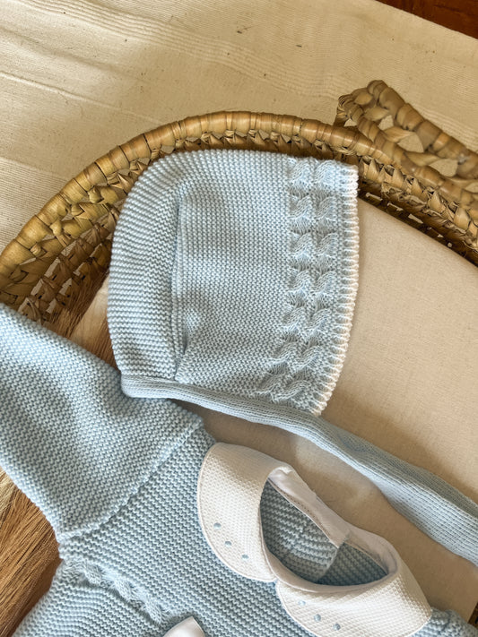 Conjunto de malha 3 peças bebé azul