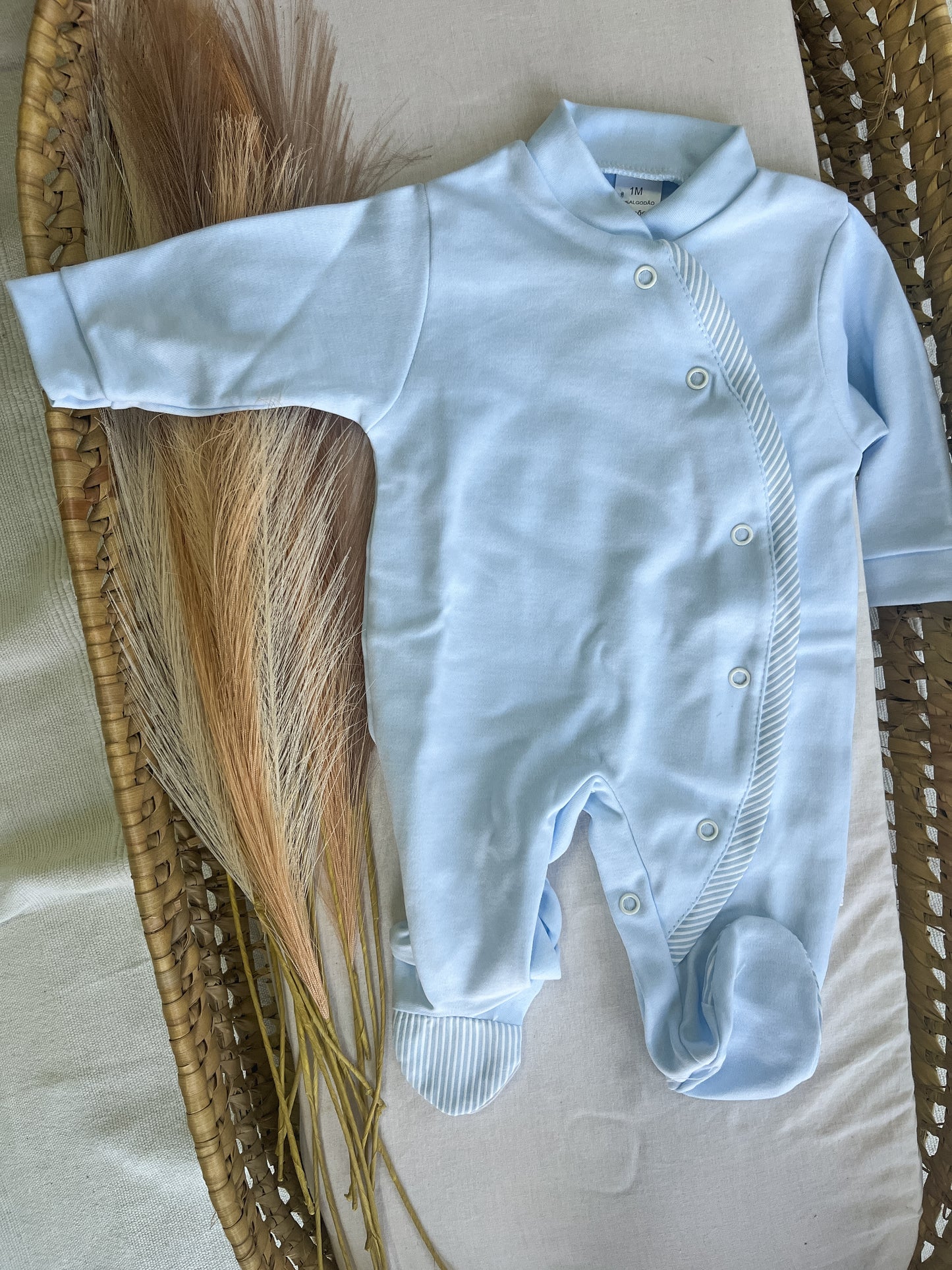 Babygrow de algodão bebé azul