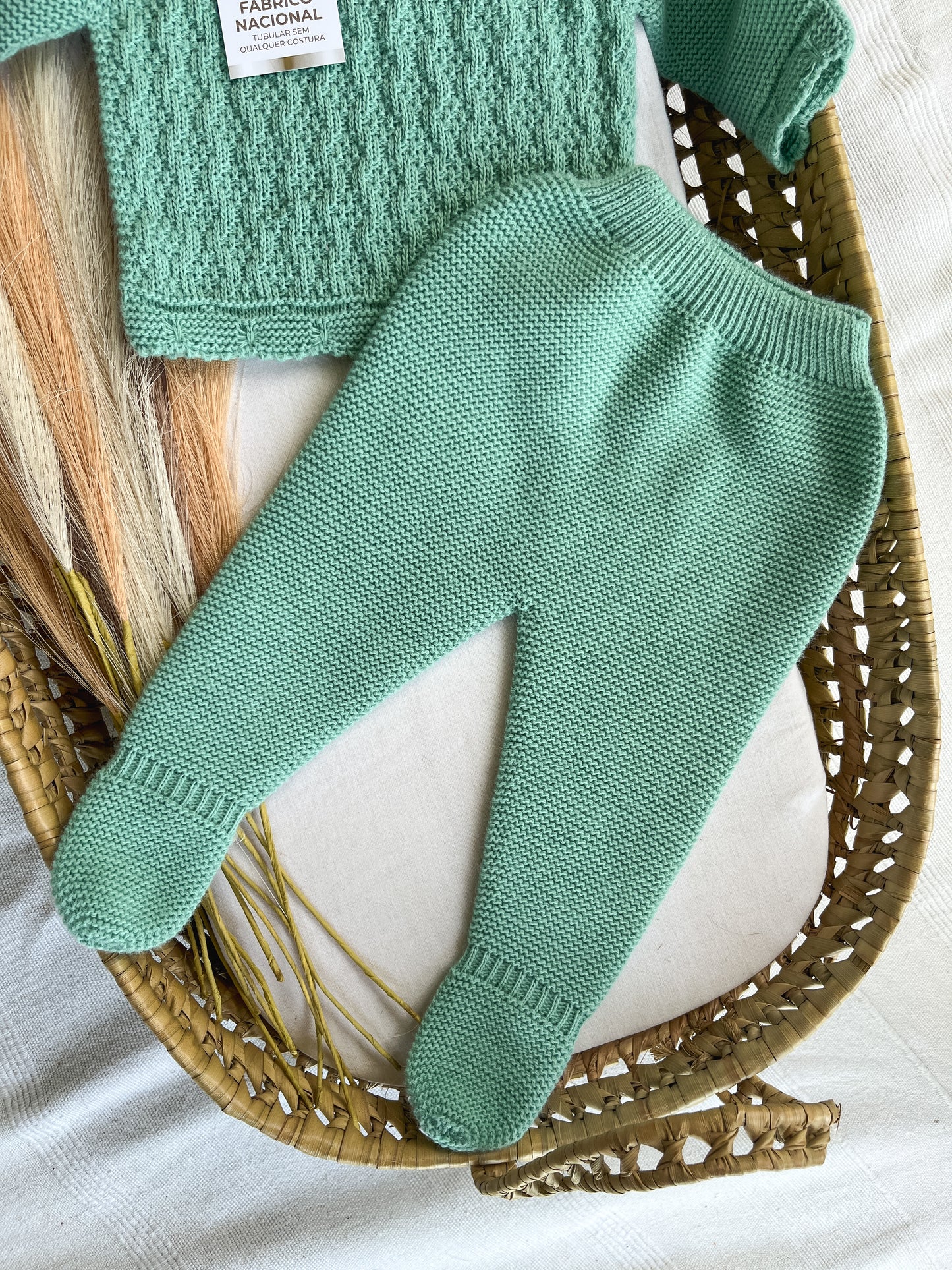 Conjunto de malha 3 peças bebé verde