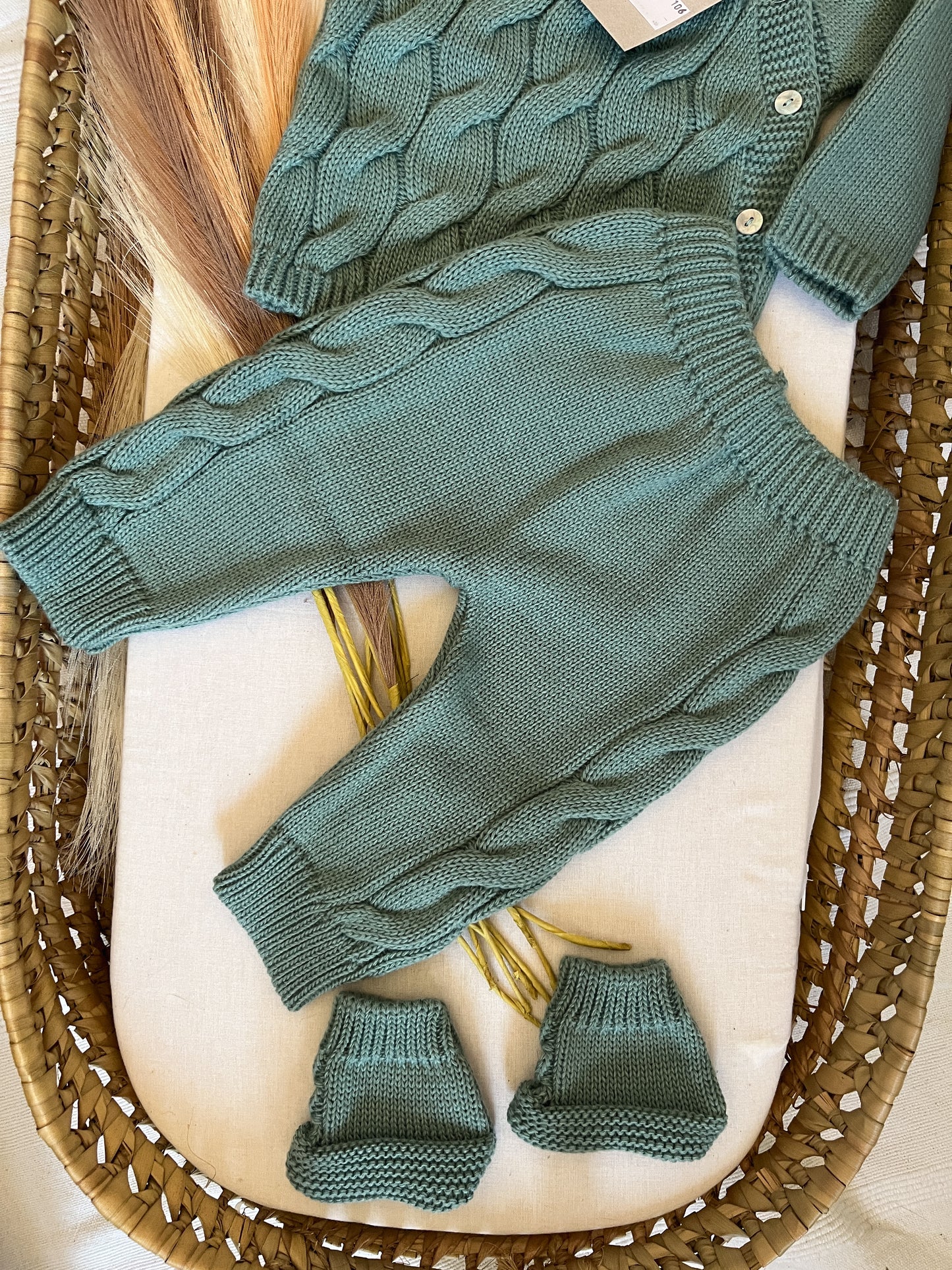 Conjunto de malha 4 peças bebé verde