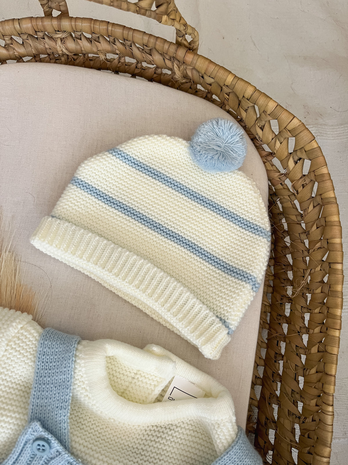 Conjunto de malha 3 peças bebé azul