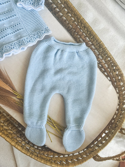 Conjunto de malha 3 peças bebé azul