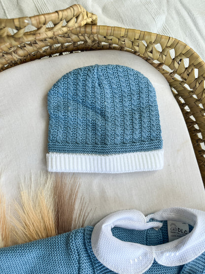 Conjunto de malha 3 peças bebé azul