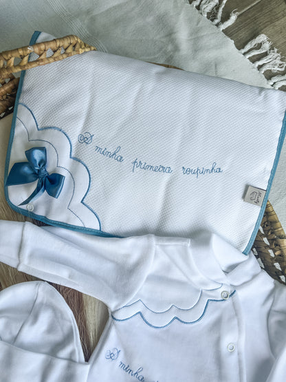 Conjunto 5 peças “a minha primeira roupinha” azul