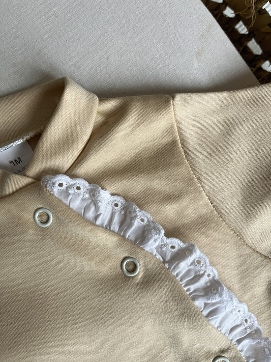 Babygrow de algodão bebé bege