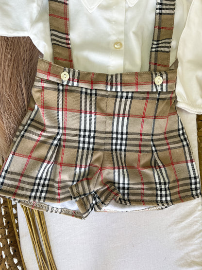 Conjunto de calções com camisa bebé bege