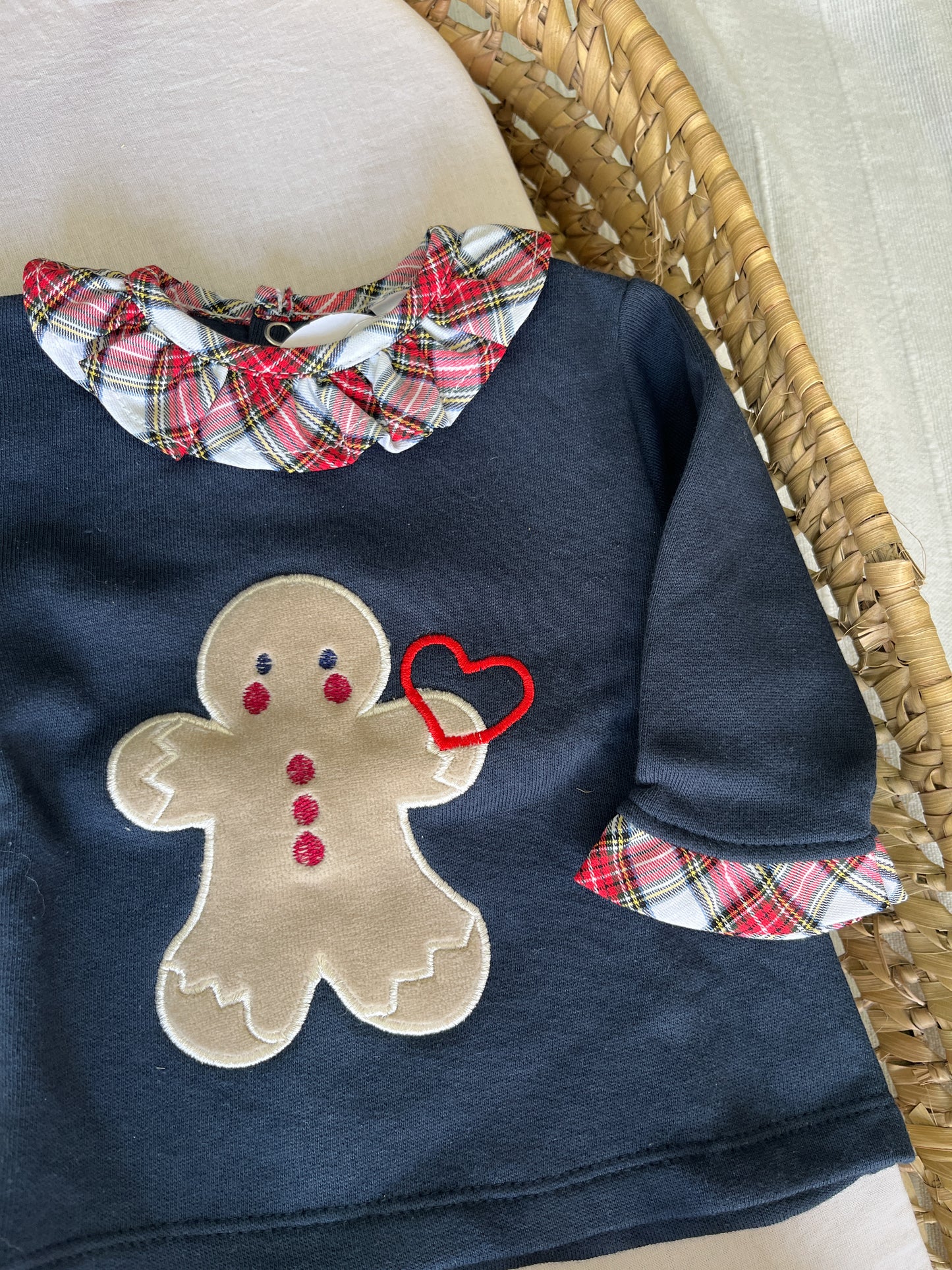 Conjunto de camisola com tapa fralda bebé Natal