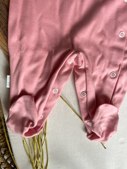 Babygrow de algodão bebé rosa “vou amar-te a vida toda”