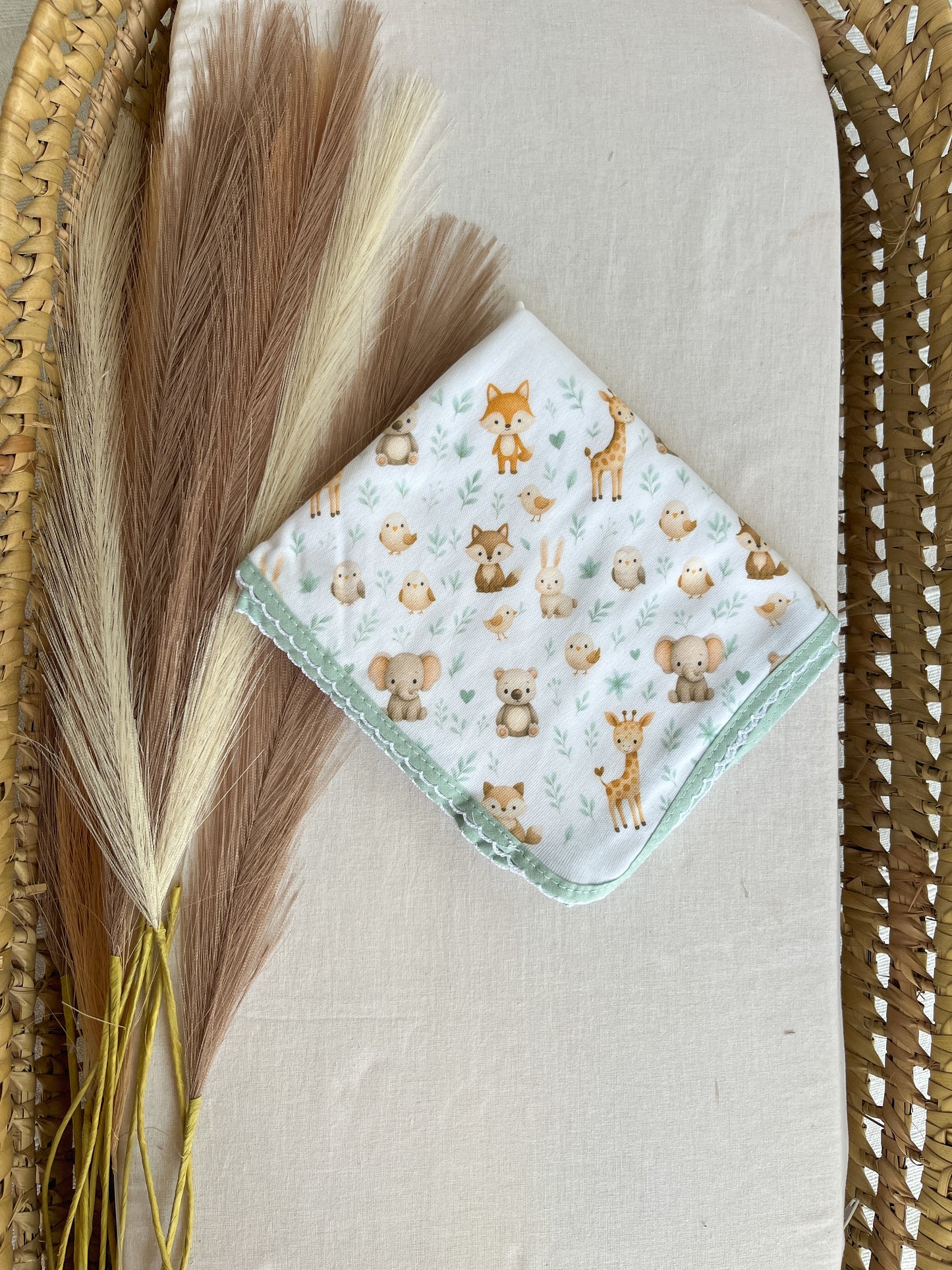 Fralda de pano bebé verde