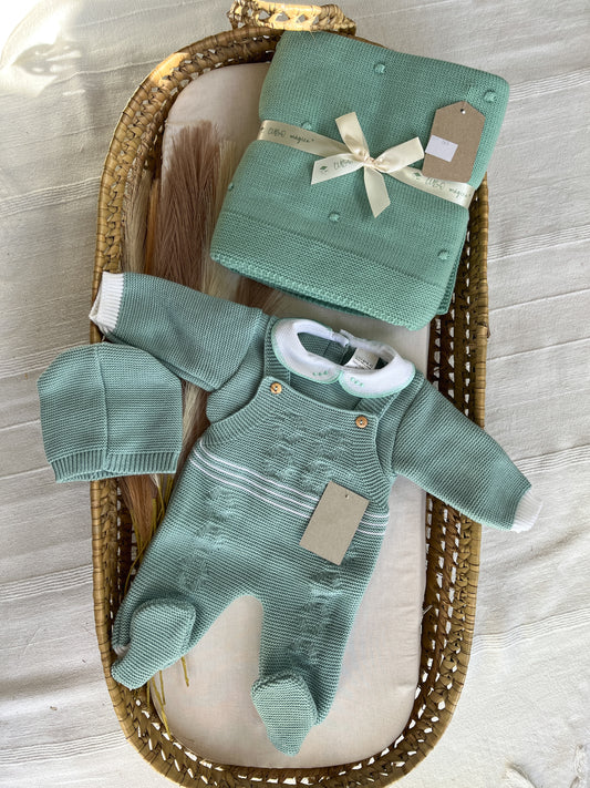 Conjunto de malha 3 peças bebé verde