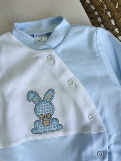 Babygrow de algodão bebé azul