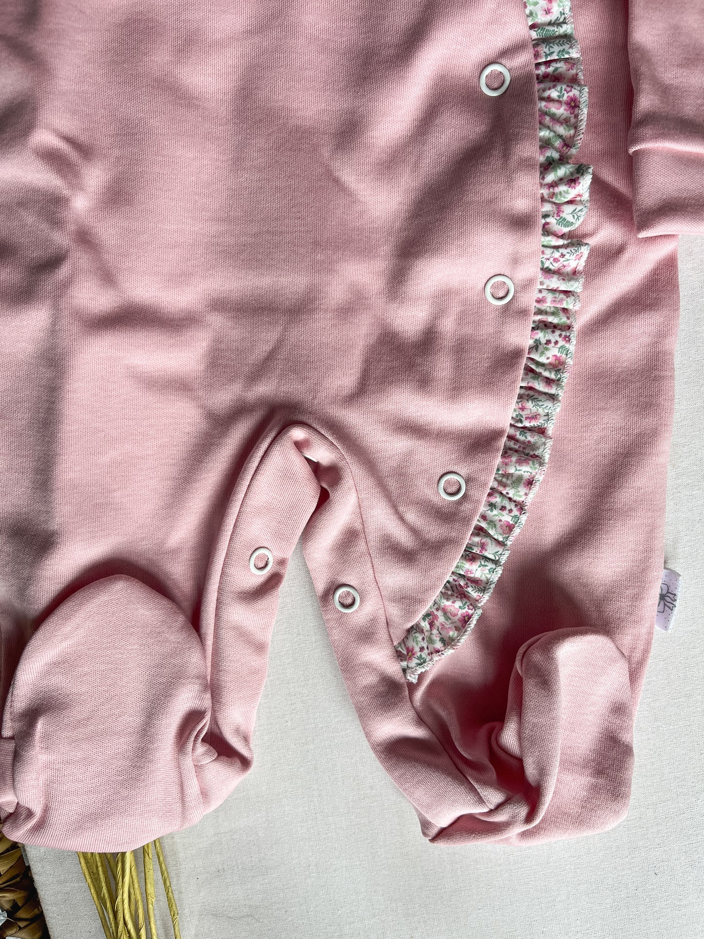 Babygrow de algodão bebé rosa