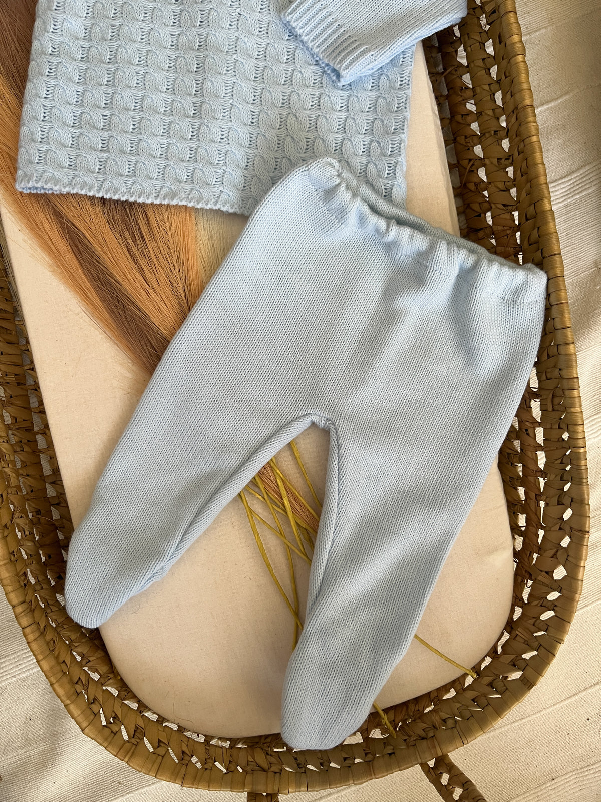 Conjunto de malha 2 peças bebé azul