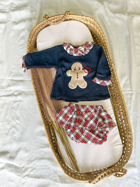 Conjunto de camisola com tapa fralda bebé Natal