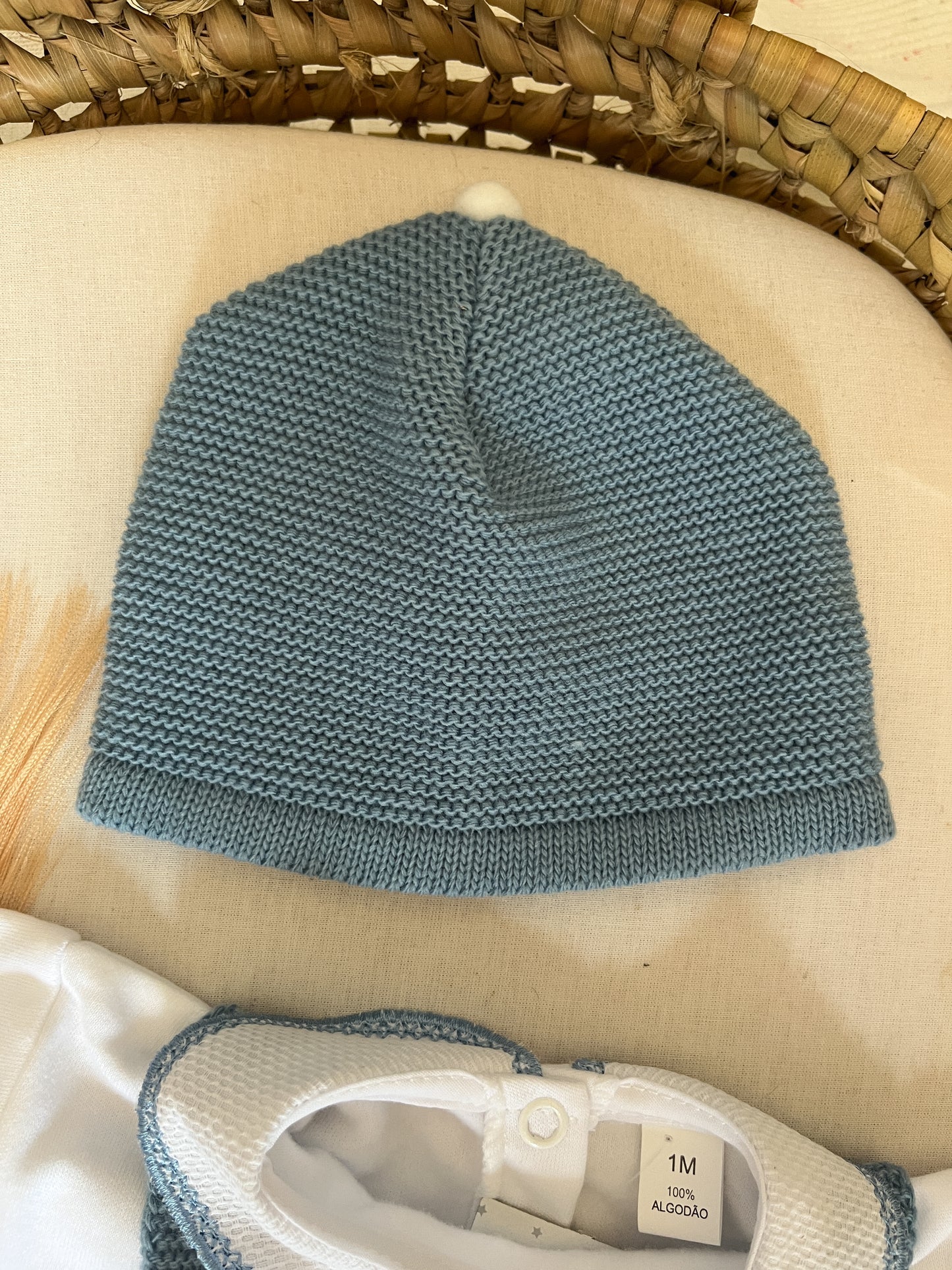 Conjunto de malha 3 peças bebé azul