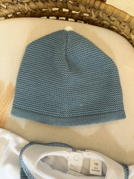 Conjunto de malha 3 peças bebé azul
