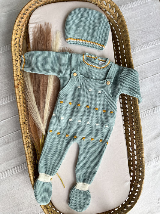 Conjunto de malha 3 peças bebé verde