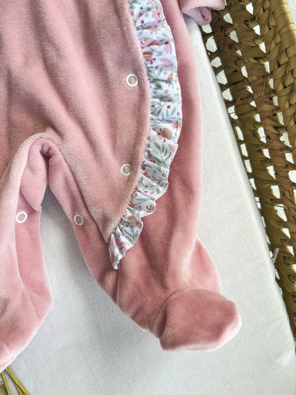 Babygrow de veludo bebé rosa velho