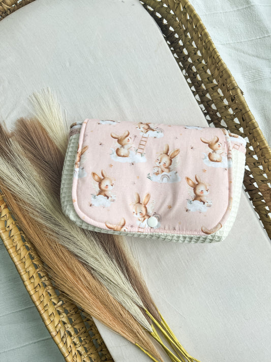 Bolsa porta fraldas e toalhitas bebé vários padrões personalizável com nome