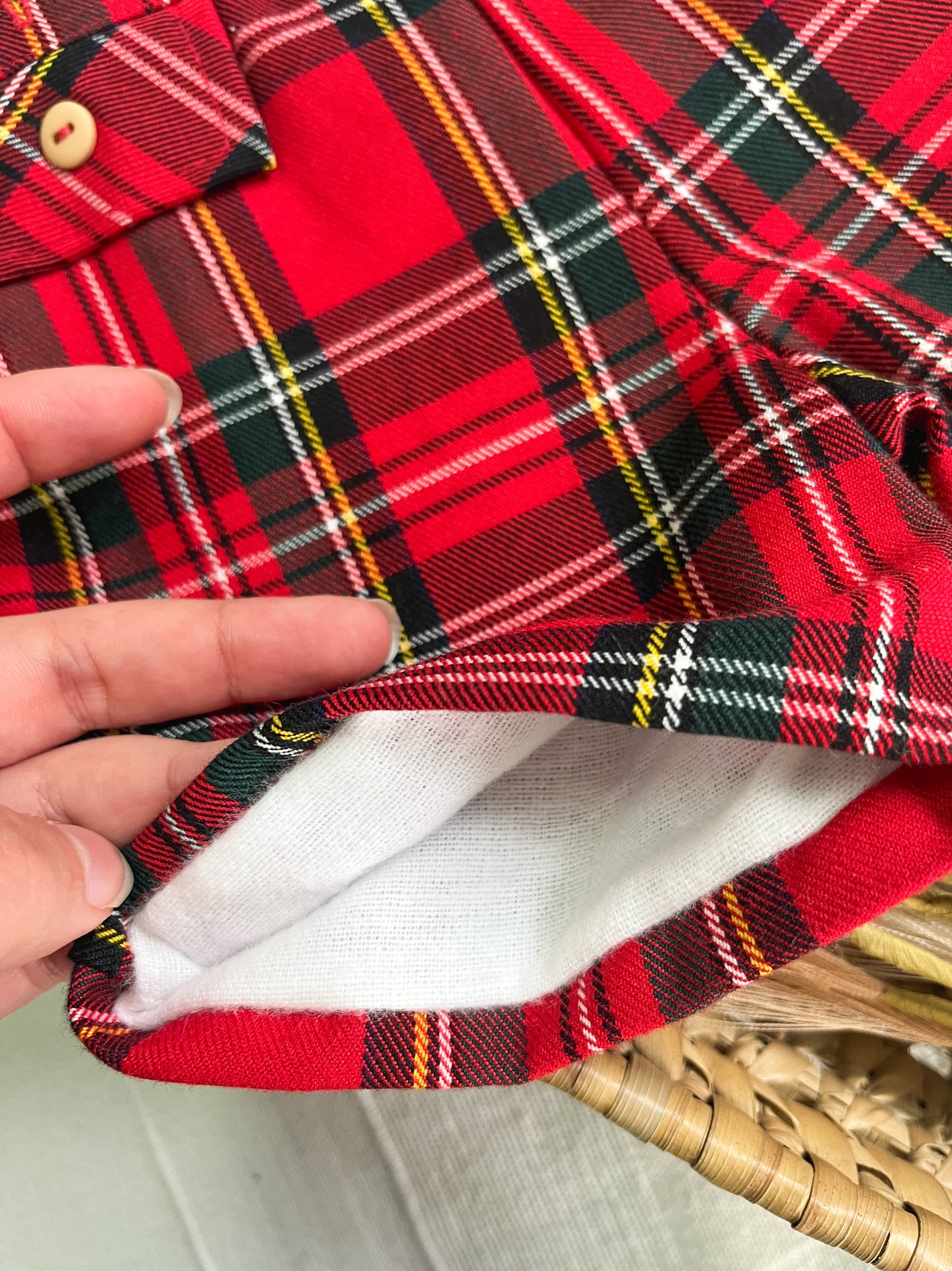Conjunto de calções e camisa bebé xadrez Natal