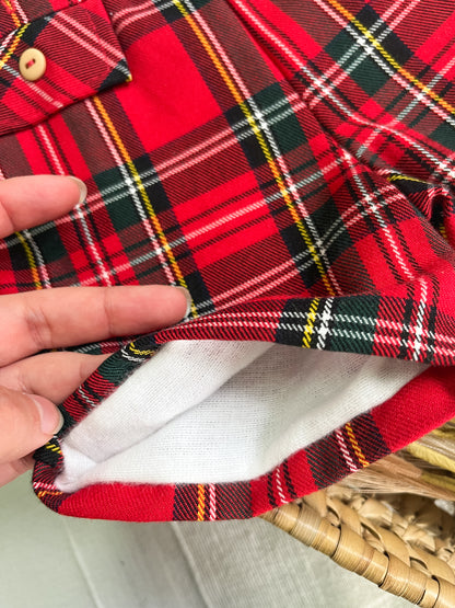 Conjunto de calções e camisa bebé xadrez Natal