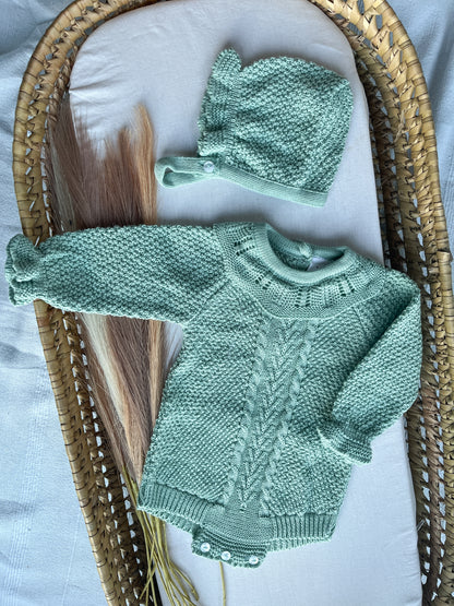 Conjunto de malha de 2 peças verde