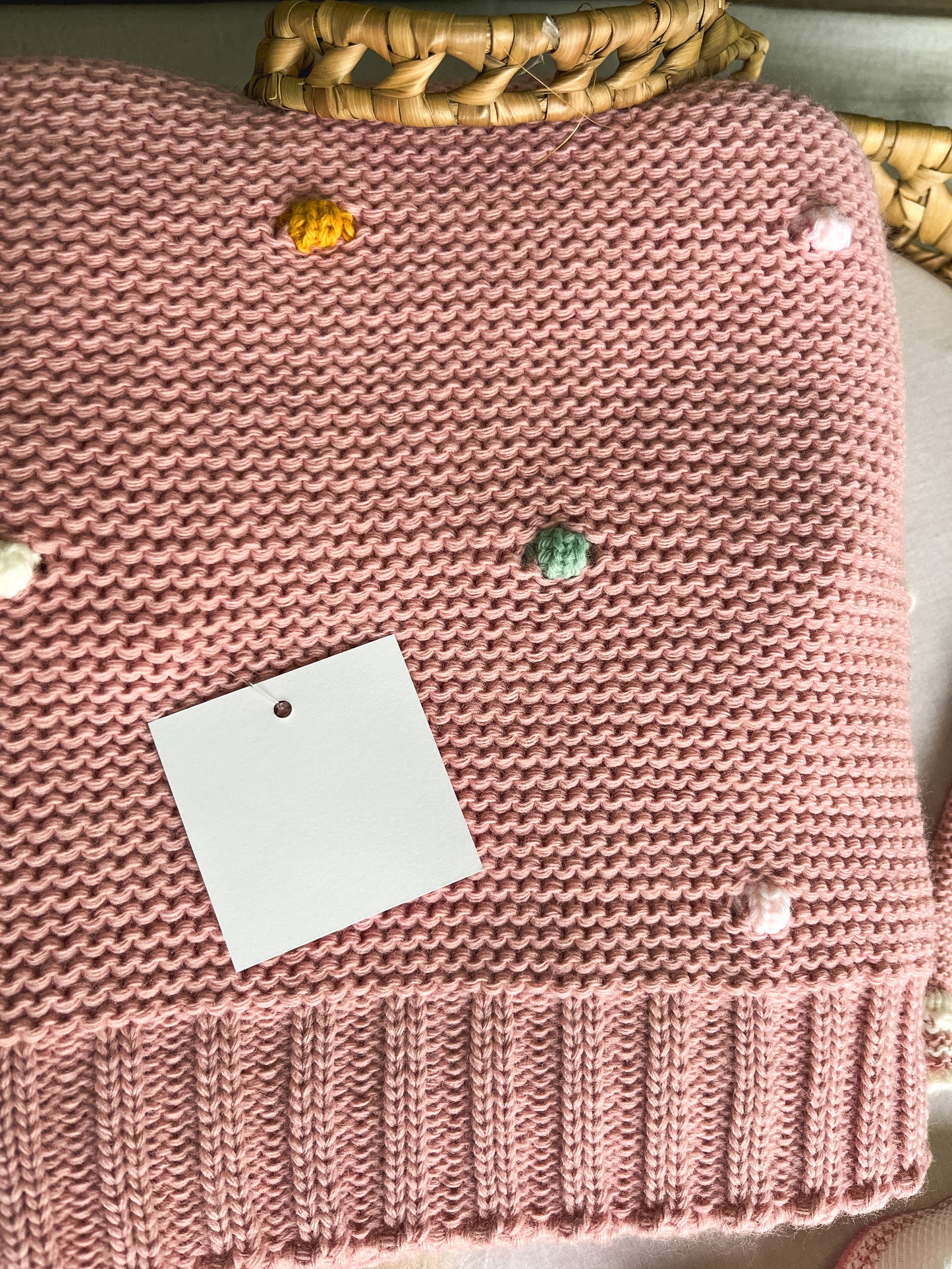 Manta de malha rosa velho para bebé personalizável com nome