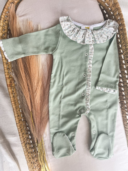 Babygrow de algodão bebé verde