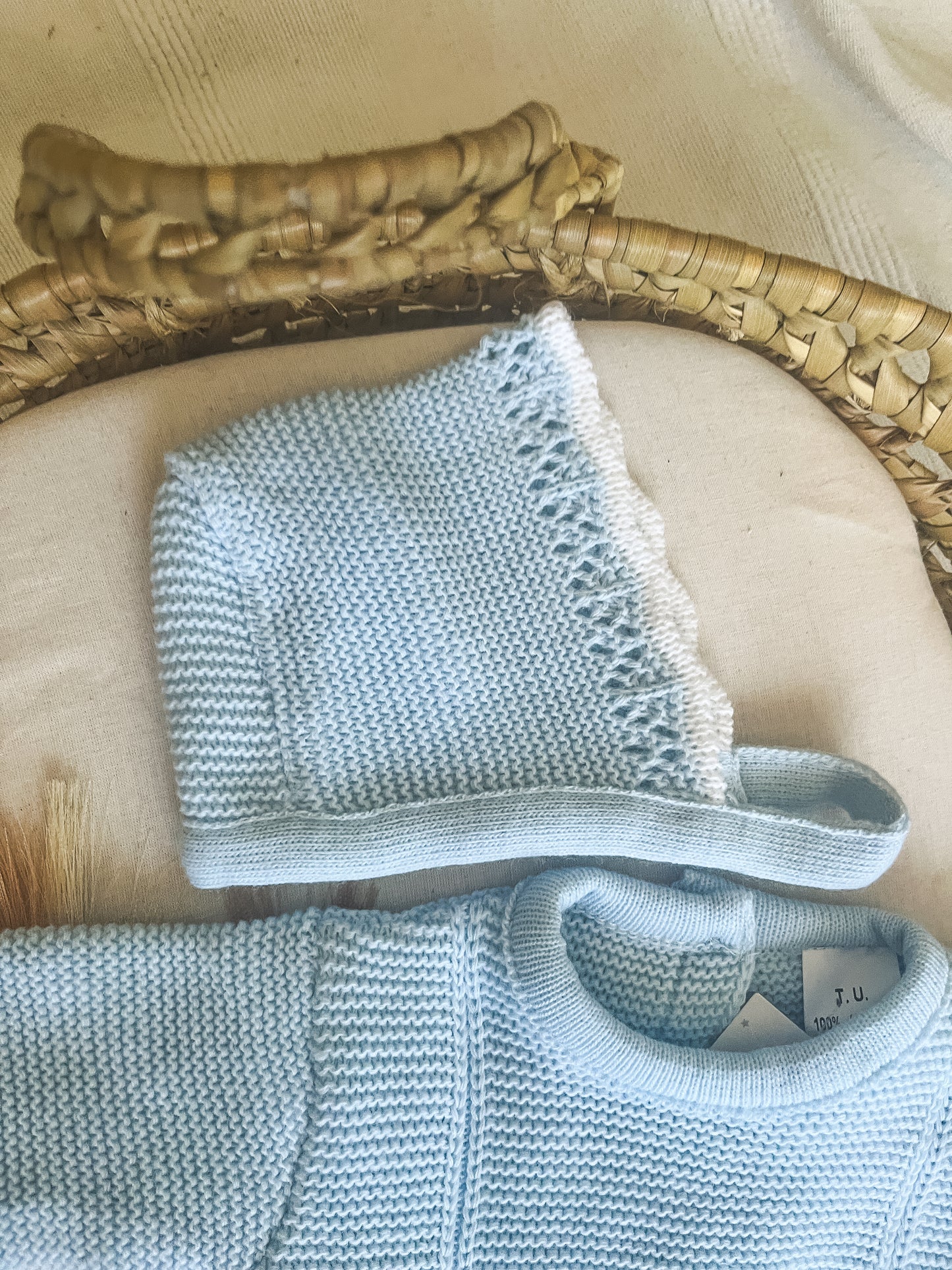 Conjunto de malha 3 peças bebé azul