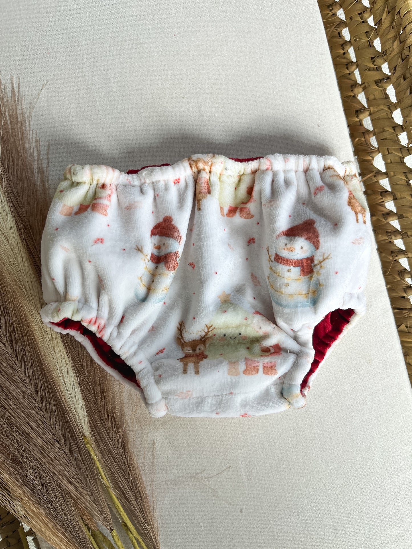 Tapa fralda reversível Natal veludo unissexo