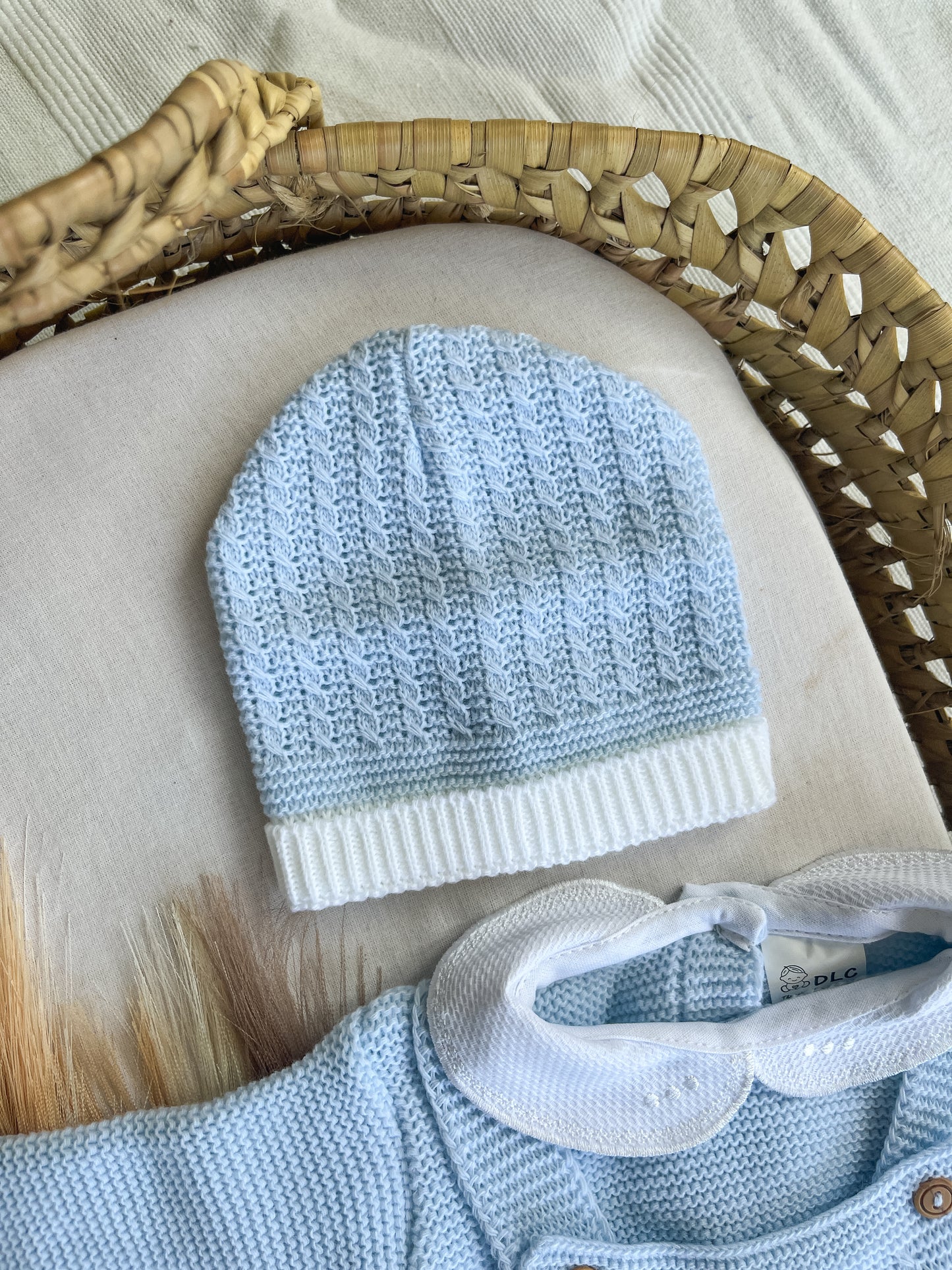 Conjunto de malha 3 peças bebé azul