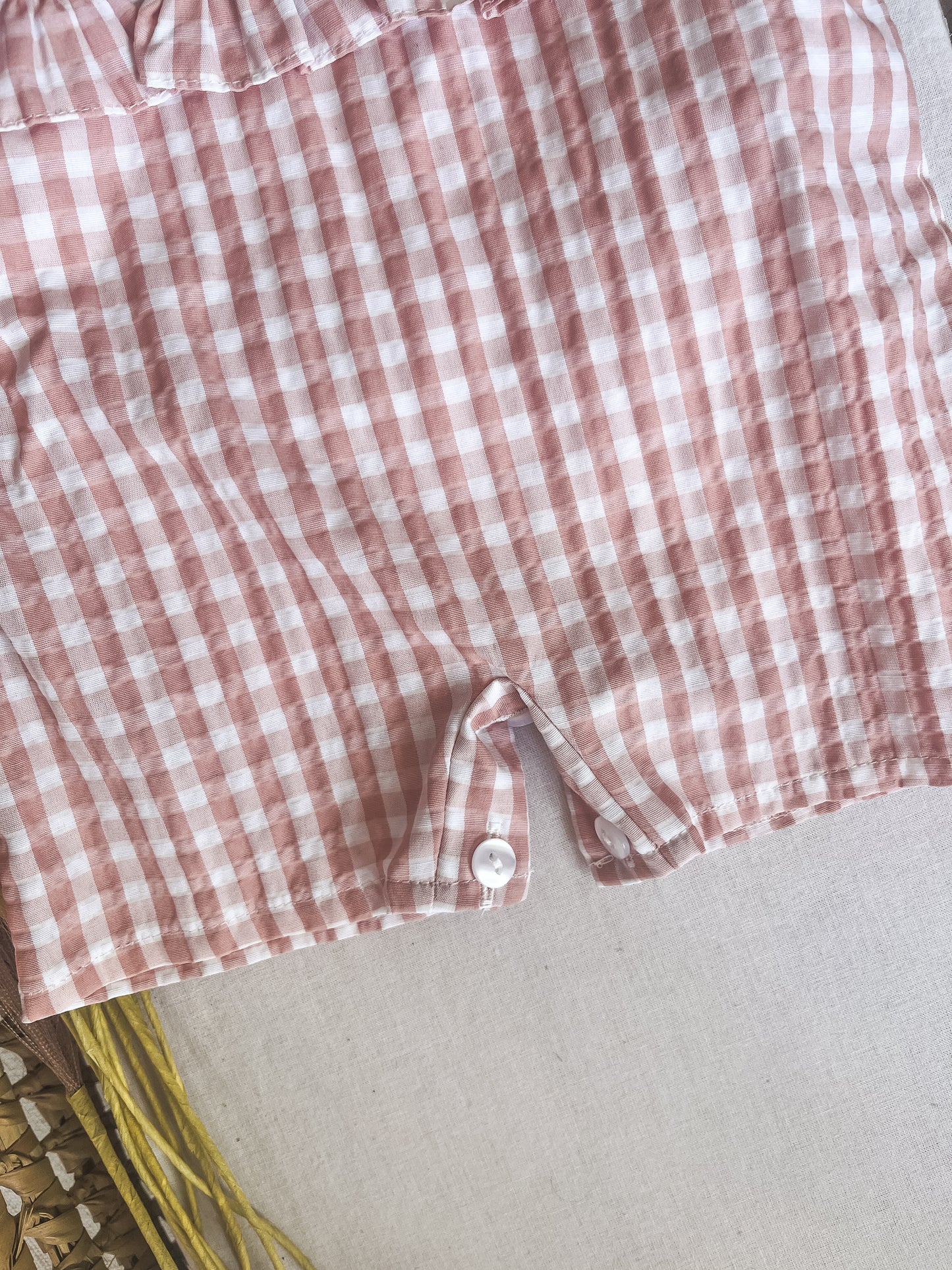 Conjunto de jardineira com blusa bebé menina rosa
