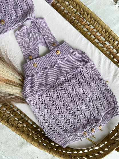 Conjunto de malha 2 peças bebé lavanda