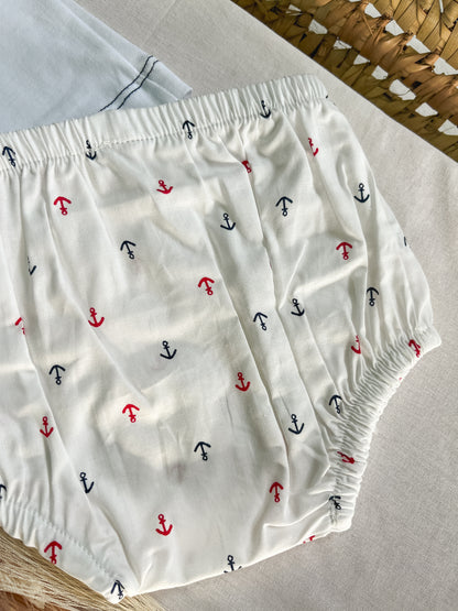 Conjunto de t-shirt e tapa fralda bebé verão