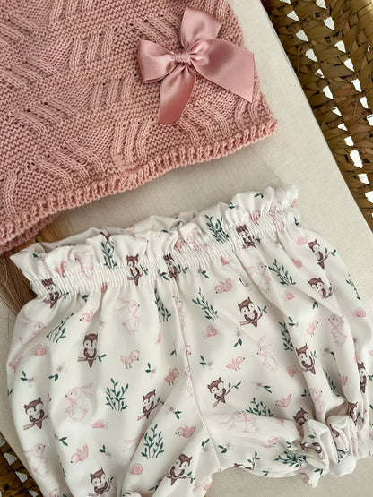 Conjunto de 3 peças bebé rosa velho