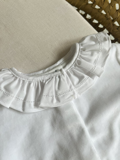 Babygrow de veludo bebé branco personalizável com nome