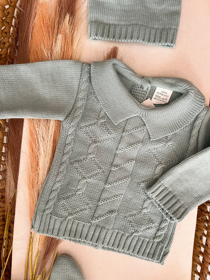 Conjunto de malha 3 peças bebé verde
