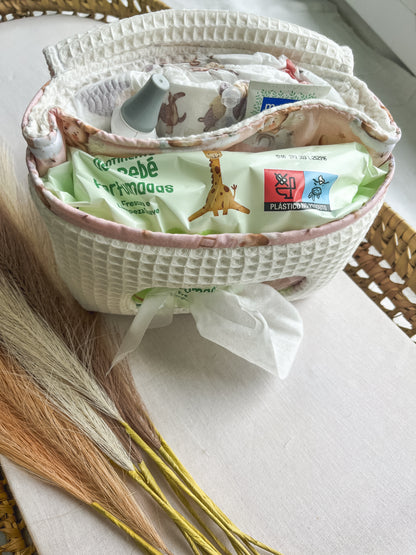 Bolsa porta fraldas e toalhitas bebé vários padrões personalizável com nome