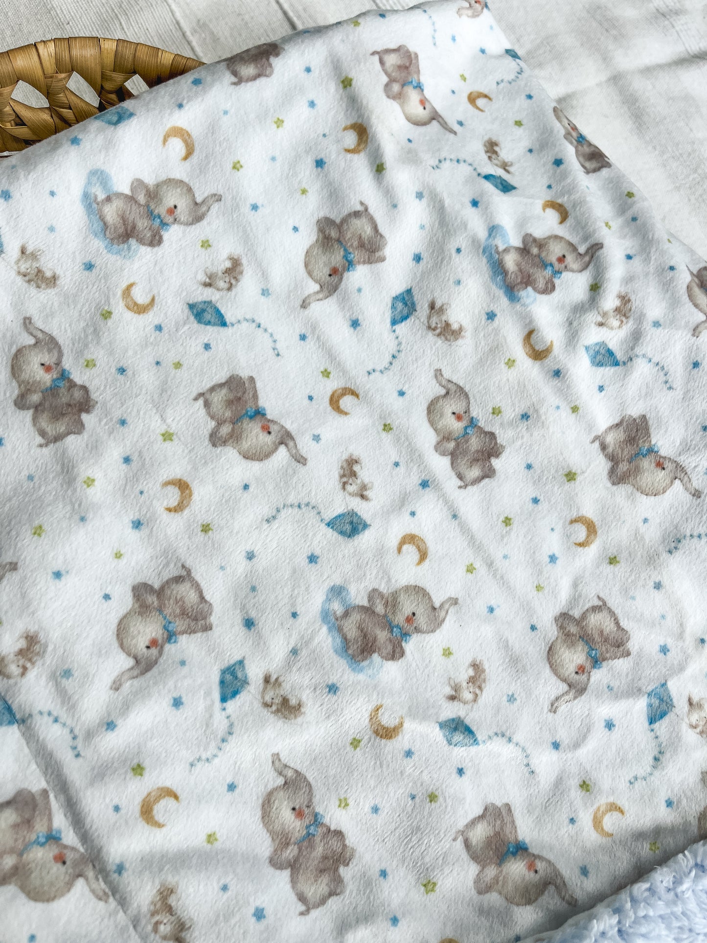 Manta polar bebé azul com pelo