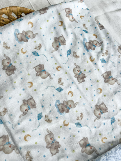 Manta polar bebé azul com pelo